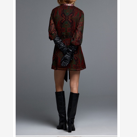 NWT ZARA JACQUARD RIBBON DRESS - Picture 5 of 15